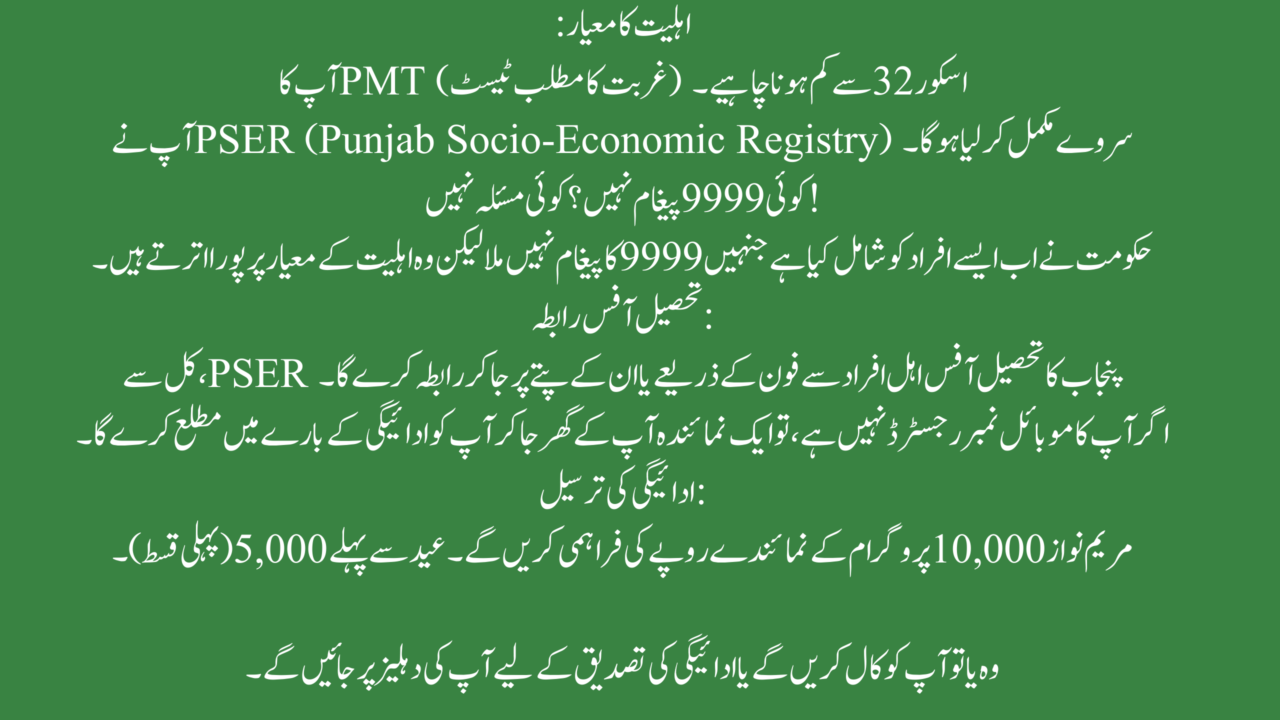 How to Check Maryam Nawaz 10000 Payment?